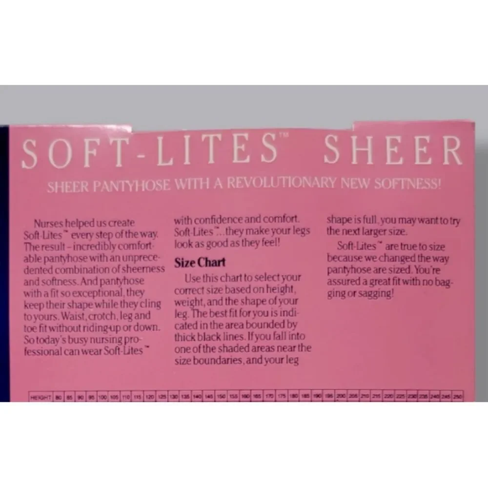VINTAGE Nurse Mates #81501 Soft-Lites Sheer Pantyhose In White Size B